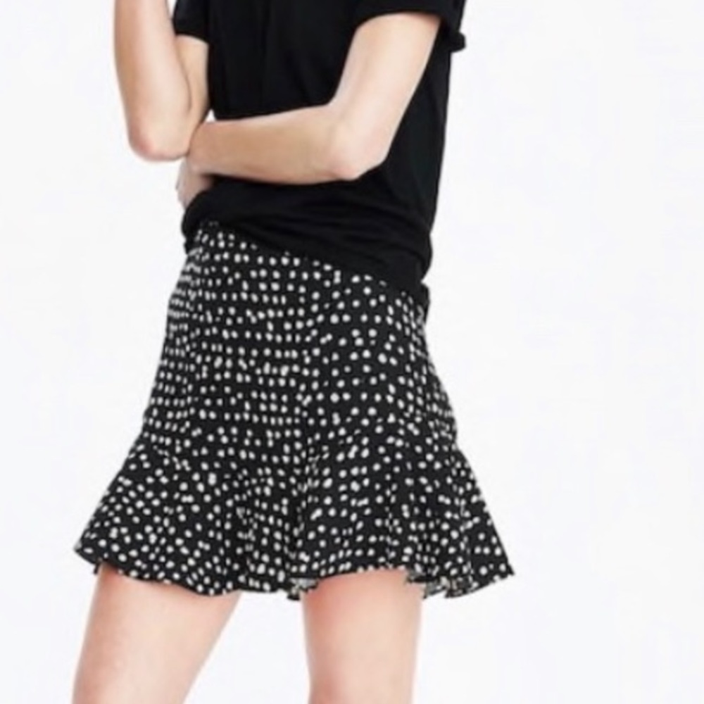 Banana Republic black/white polka dot mini skirt